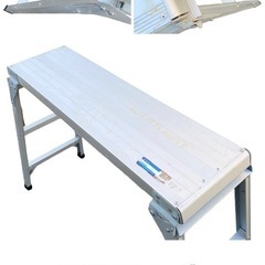 ○W POWER アルミ洗車梯子 作業台 洗車台 足場 約W97×D28×H91cm 掃除 高所作業 型番不明 中古品■ジモティ姫路の画像