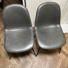 レザー風チェア2セット　グレー12/21〜23いす椅子の画像