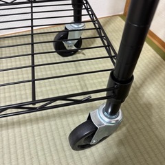 5段スチールラック 棚 メタルラック キッチンラック キャスター付き 耐荷重200kg 幅76×奥行36×高さ165cm ブラックの画像