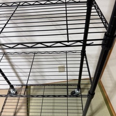 5段スチールラック 棚 メタルラック キッチンラック キャスター付き 耐荷重200kg 幅76×奥行36×高さ165cm ブラックの画像