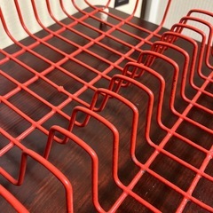 水切り用スチールラック 赤の画像