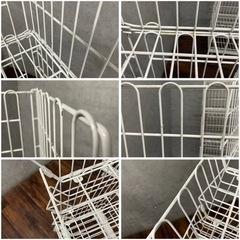 ww5/3 ワイヤーラック 4段 キャスター付き 3台セット バスケット ラック メタルラック スチールラック 店舗什器 収納 カゴ★直接引取歓迎◎の画像