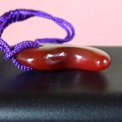出雲　めのう細工　勾玉形　根付　キーホルダー　ストラップ　瑪瑙の画像