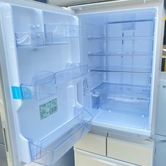 福岡市内-久留米-小郡配送無料　保証あり シャープ SHARP プラズマクラスター冷蔵庫 （412L・どっちもドア） 5ドア ゴールド系 SJ-W411F-Nの画像