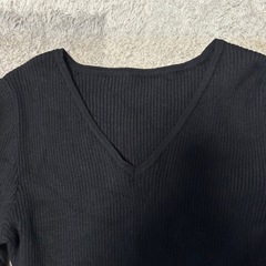 GRL Vネックリブニットミニワンピース rut671 ブラック 黒 Mの画像