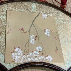 【取引決定済】扇子の形　額縁　桜の絵の画像