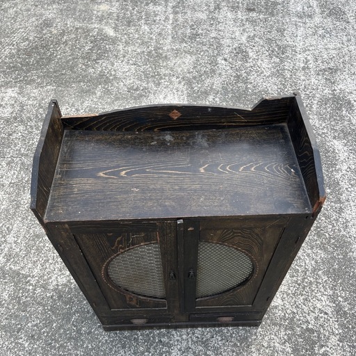 ☆本棚 アンティーク 木製ガラス扉キャビネット 引き出し付き 収納棚