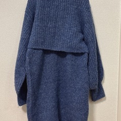 美品　ローリーズファーム　ワンピース　カーディガン　フリーサイズ　ブルーの画像