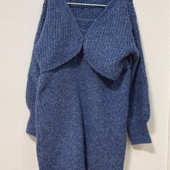 美品　ローリーズファーム　ワンピース　カーディガン　フリーサイズ　ブルーの画像