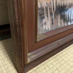 絵画 インテリア油絵 三溪園春色　猪瀬踏花　希少品　72x65cm 中古品　レアの画像