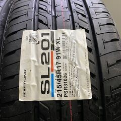 新品 25年製 バランス済【SEIBERLING SL201 215/45R17】夏タイヤ【BLEST EURO SPORT 17インチ 7J5HPCD100+45】プリウス レガシィ等(VTP152)の画像