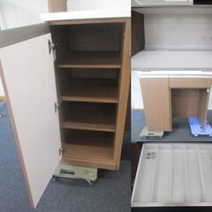 G∀小215 【ご来店又は配達限定】キッチンボード NITORI/ニトリ 幅100 検：イトブラウン ソフトクローズ 食器棚 レンジ台 ダイニングの画像