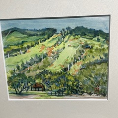 川崎隆次作　水彩画　夏のゲレンデの画像