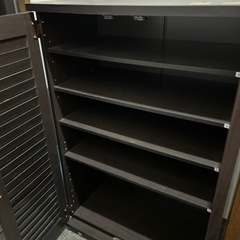 ②シューズラック 下駄箱 幅60cm スリムタイプ ダークブラウンの画像