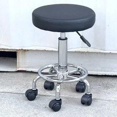 A640◇美品✨丸スツール◇キャスター付◇ガス圧昇降式◇ブラックの画像