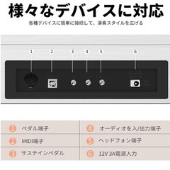 電子ピアノ 88鍵盤 ハンマーアクション鍵盤 木製スタイル 音源 3本ペダルの画像