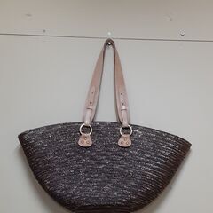 ストロー編みカゴバック　T-391の画像