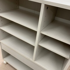 美原店 ニトリ ランドセルラック キッズ 収納 ホワイト　キャスター付きの画像