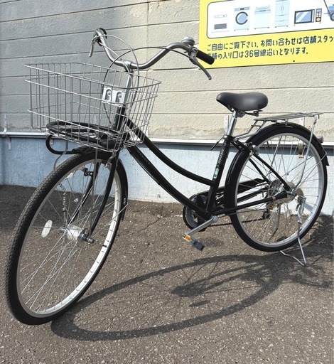 札幌市内配送可 美品 MARCLE マルクル 日常266 26インチ 自転車 シティサイクル ママチャリ 6段変速 ブラック