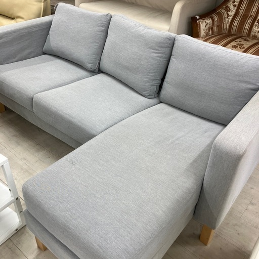 IKEA カウチソファー　ファブリック　グレー【トレファク堺福田店】