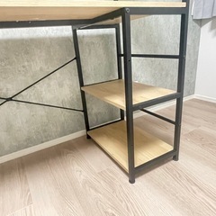 LIFELEX ラック一体型 ＯＡデスク　アイアン の画像