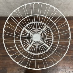 ww5/4 ワイヤーバスケット キャスター付き 2台セット バスケット 店舗什器 店舗用品 白 ホワイト 収納 陳列 カゴ 業務用 ★直接引取歓迎◎の画像