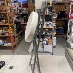 NITORI　ニトリ　折りたたみ　チェアー　背付き　椅子　イス　ホワイト　W315×D470×H730　中古　④の画像
