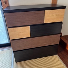 ニトリ　タンス　ローチェスト(カレナ 80LC DBR)の画像