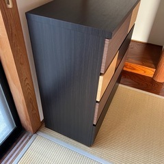 ニトリ　タンス　ローチェスト(カレナ 80LC DBR)の画像