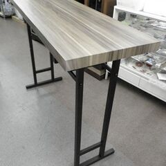 現状特価品！ アイアンフレーム カウンターテーブル 幅120㎝ 木目調天板 ブラウン×ブラック バーカウンター ハイテーブル　西岡店の画像
