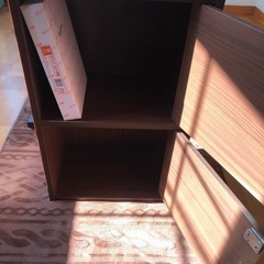 鍵付き　カラーボックス　ブラウンの画像