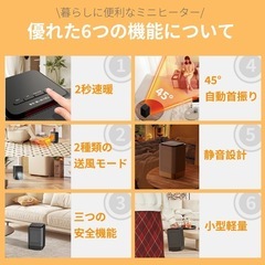 KLOUDIC ヒーター 小型 強力 即暖 温度調節 足元ヒーター 3段階切替 セラミックヒーター 首振り 電気ヒーター 速暖 電気ストーブ 省エネ コンパクト 静音 電気ファンヒーター セラミックファンヒーター 脱衣所 トイレ オフィス おしゃれの画像