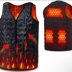 決まりました【新品】男女兼用  電熱ベスト フリーサイズ ブラック　モバイルバッテリーなしの画像