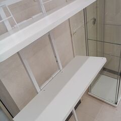 リユースのサカイ栃木店★ジモティ割あり★  ラック（伸張式） ホワイト W60×D25×H205～ クリーニング済み TC11373の画像