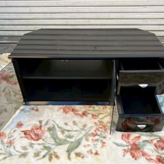 テレビ台★木製★ガラス★ぶらブラックの画像