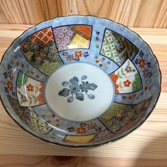 美波焼 吾山窯 染錦古郡 三ッ組 陶器ボウル3皿の画像