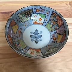 美波焼 吾山窯 染錦古郡 三ッ組 陶器ボウル3皿の画像