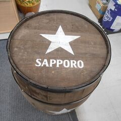 サッポロビール 木製 樽 高さ：約66.5cm ヴィンテージ アンティーク ディスプレイ 装飾 醸造 麦酒 苫小牧西店の画像