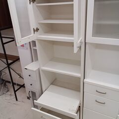 リユースのサカイ栃木店★ジモティ割あり★ NITORI 食器棚 ホワイト W58.5×D41×H181 クリーニング済み TC11379の画像