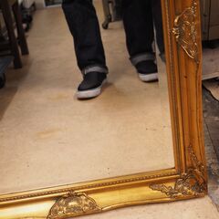 イタリアアンティーク調 ウォールミラー 大型 配達設置対応 サイズ：約67×87×5.5cm程度の画像