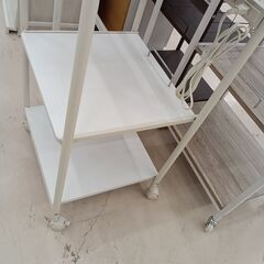 リユースのサカイ栃木店★ジモティ割あり★  レンジ台 ホワイト W48×D41.5×H89.5 クリーニング済み TC11382の画像