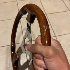 当時物！！　33.5パイ　ウッドステアリングの画像