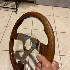 当時物！！　33.5パイ　ウッドステアリングの画像