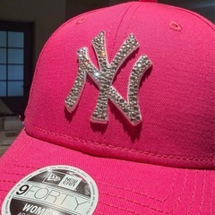 ニューエラ キャップ ラインストーン デコレーション9FORTY ピンクの画像