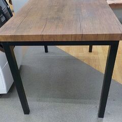 ② アイアンフレーム 4人掛けダイニングセット テーブル幅110㎝ チェア×4脚 木目調 食卓セット　西岡店の画像