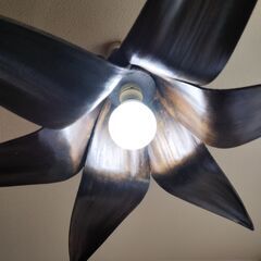 アジアンリゾート　お洒落な天井照明　ココナッツランプ　即使用可能　ブラウンの画像