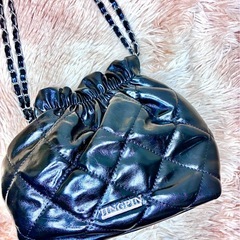 JINGPIN バッグ　キルティング バッグ　黒の画像