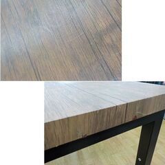 ④ アイアンフレーム 4人掛けダイニングセット テーブル幅110㎝  チェア×4脚 木目調 食卓セット　西岡店の画像