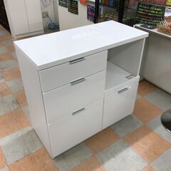 ＼家具＊家電のお店／【ｼﾞｬﾝｸﾞﾙｼﾞｬﾝｸﾞﾙ石川金沢店】ニトリ レンジ台  白 W(幅)88.3×D(奥行き)41.5×H(高さ)84.5cm ※クリーニング済みの画像