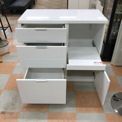 ＼家具＊家電のお店／【ｼﾞｬﾝｸﾞﾙｼﾞｬﾝｸﾞﾙ石川金沢店】ニトリ レンジ台  白 W(幅)88.3×D(奥行き)41.5×H(高さ)84.5cm ※クリーニング済みの画像